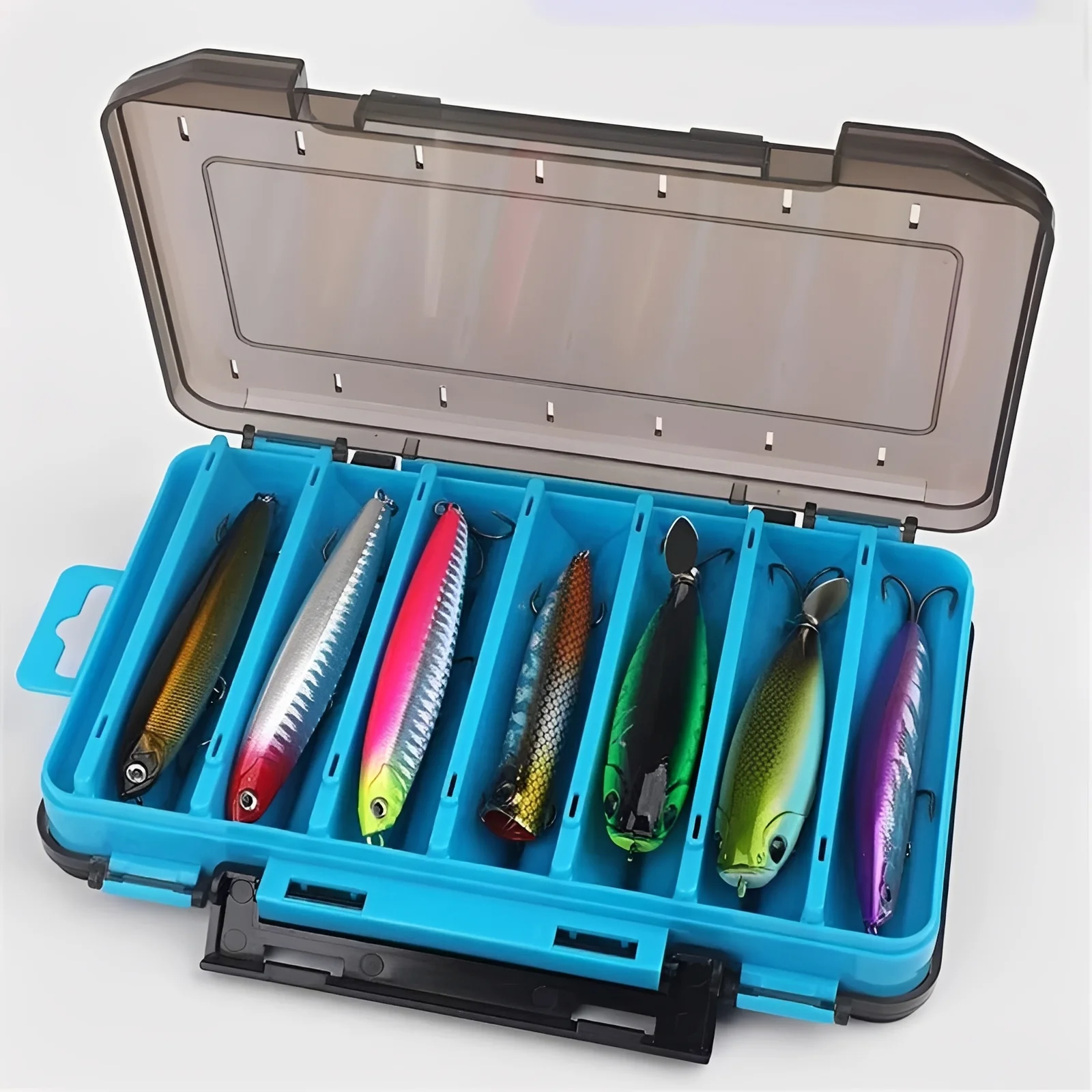 Fishing Tackle Box with Double Sided Compartment Storage - Image 12