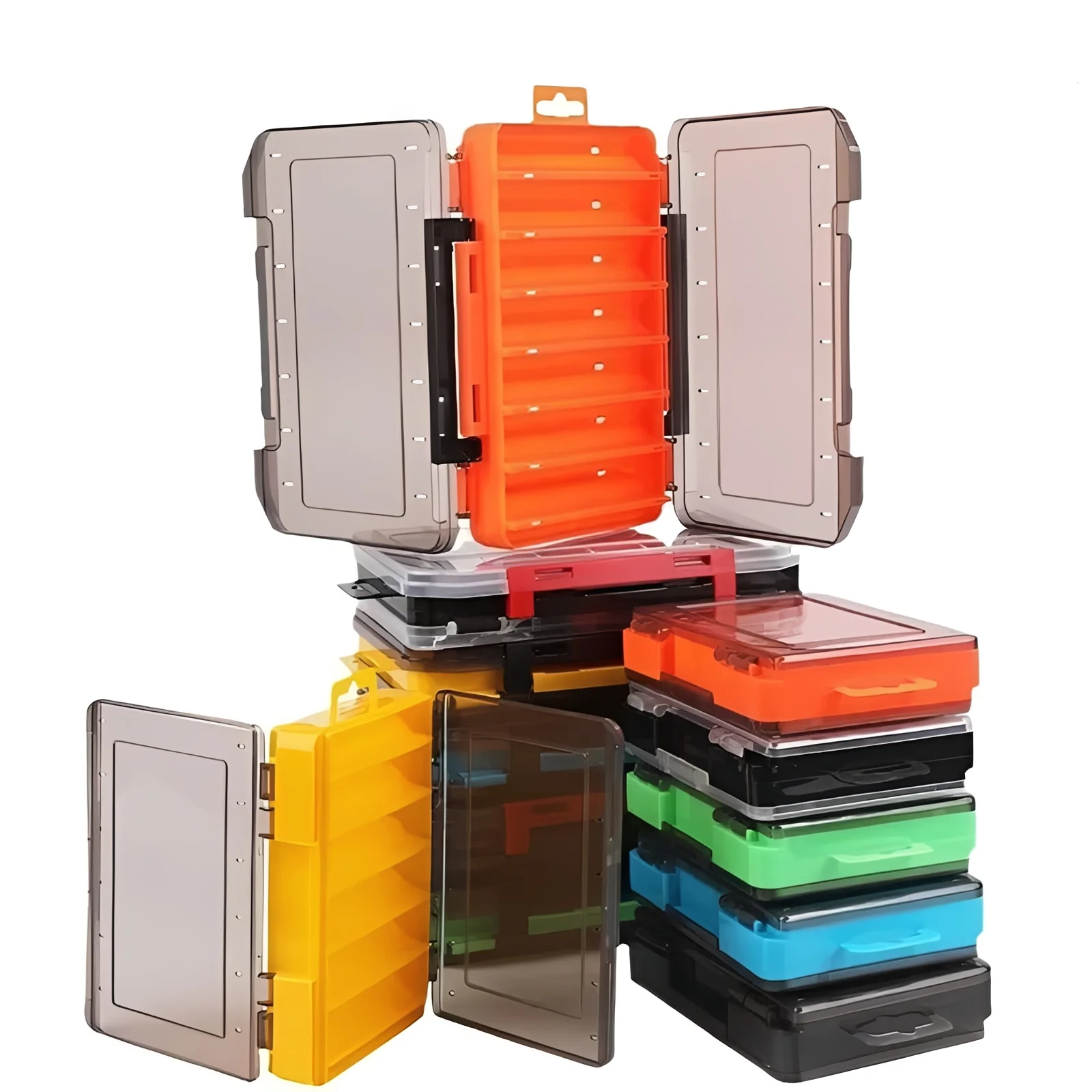 Fishing Tackle Box with Double Sided Compartment Storage - Image 16