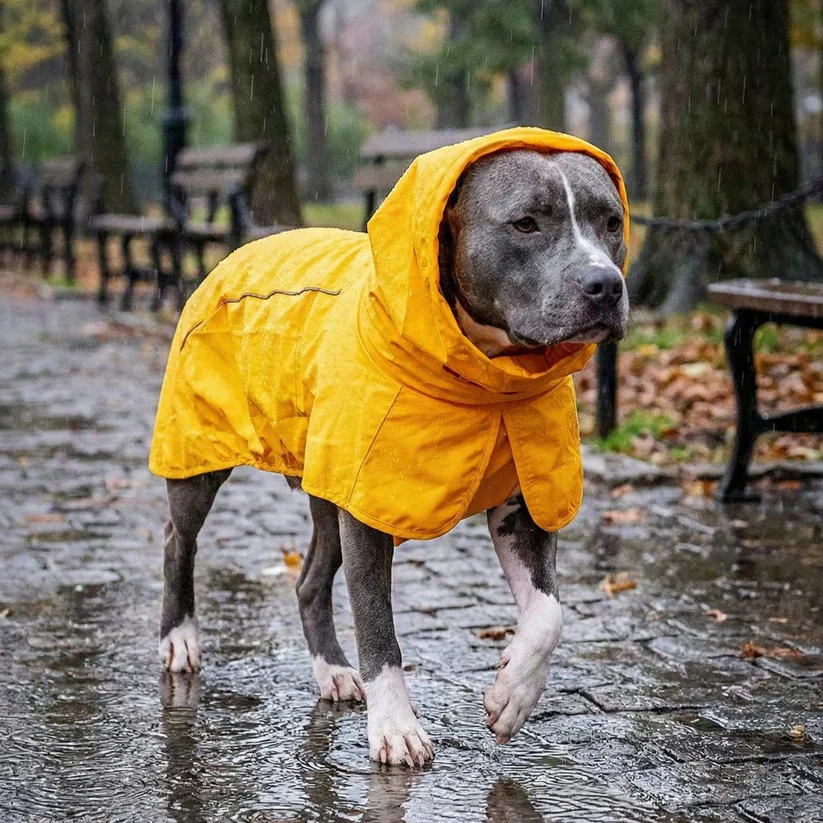 Waterproof Windproof Dog Rain Jacket with Reflective Full Body Coverage - Image 12