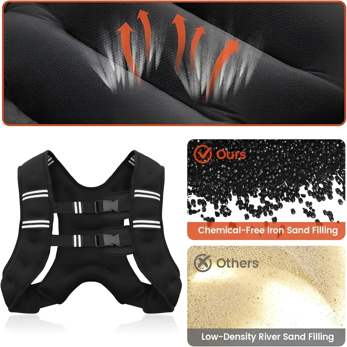 Weighted Fitness Vest with Reflective Safety Strips - Image 3