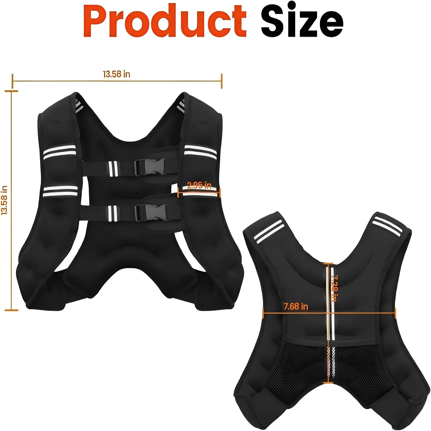 Weighted Fitness Vest with Reflective Safety Strips - Image 4