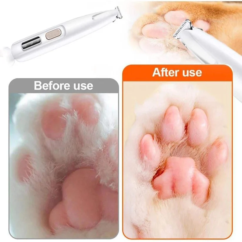 Cordless Pet Grooming Trimmer with LED Light and Ceramic Blade - Image 3