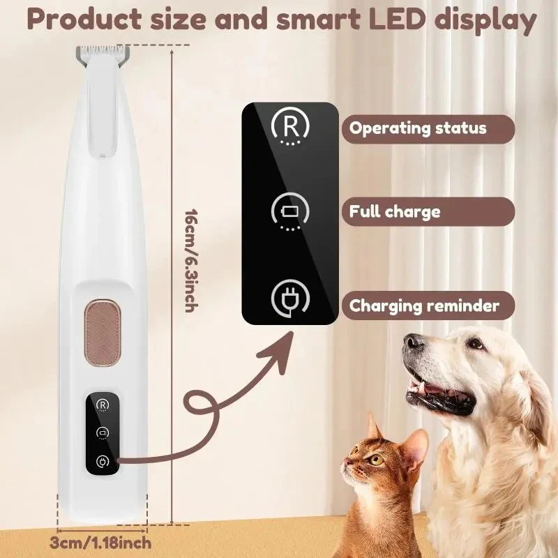 Cordless Pet Grooming Trimmer with LED Light and Ceramic Blade - Image 7
