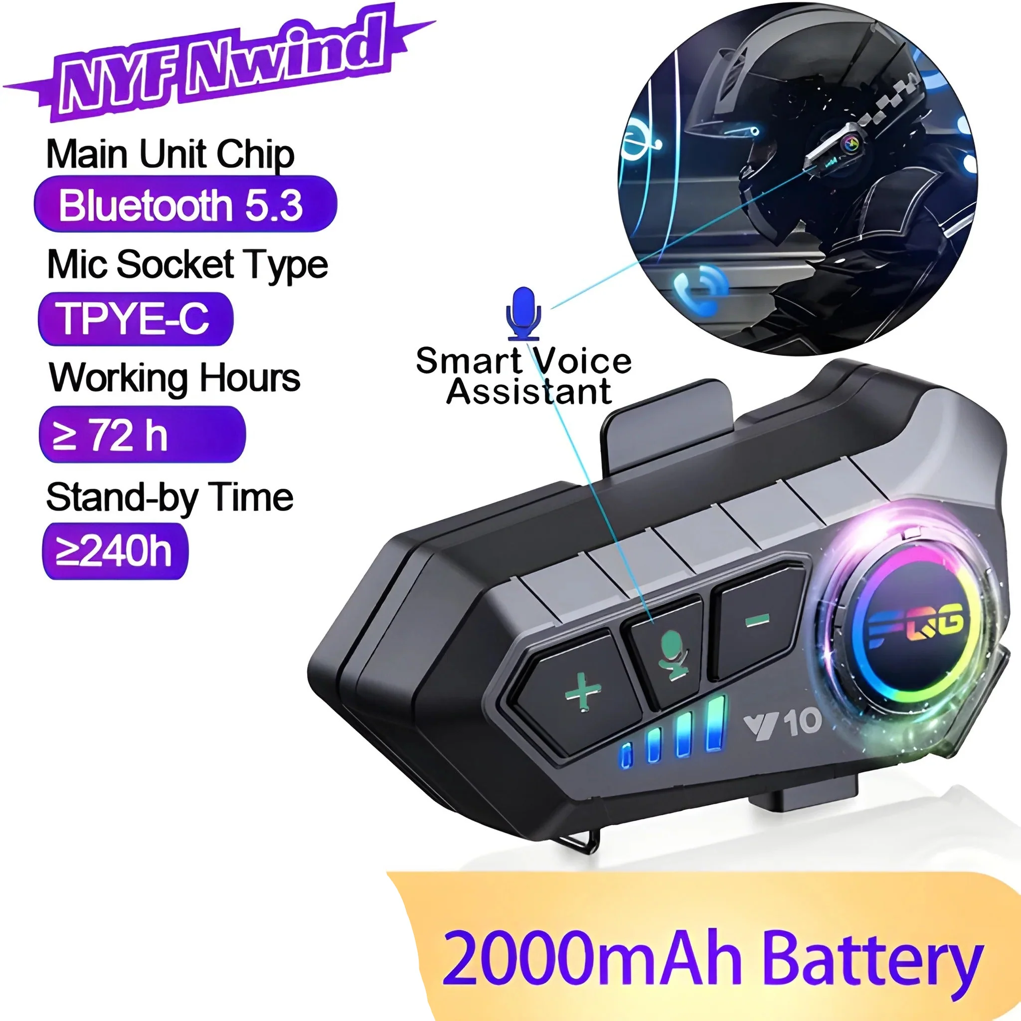 Wireless Bluetooth Headset for Motorcycle Helmets - Image 3