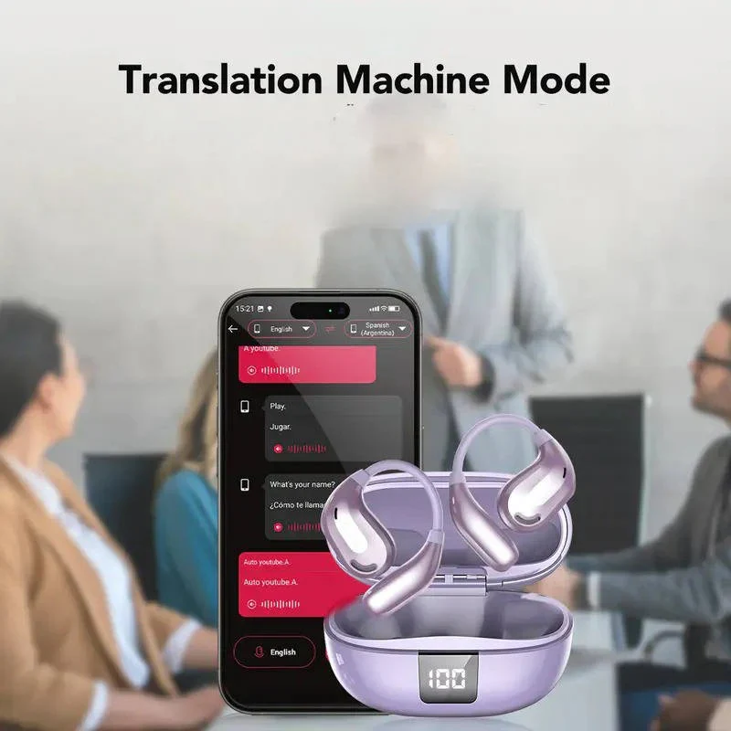 Bluetooth Translation Earbuds with Multi Language App Support and Charging Case - Image 7
