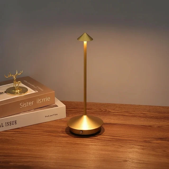 Portable Wireless LED Table Lamp with Touch Controlled Dimming Design - Image 3