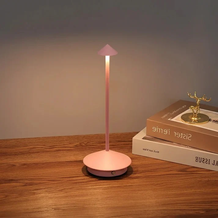 Portable Wireless LED Table Lamp with Touch Controlled Dimming Design - Image 4