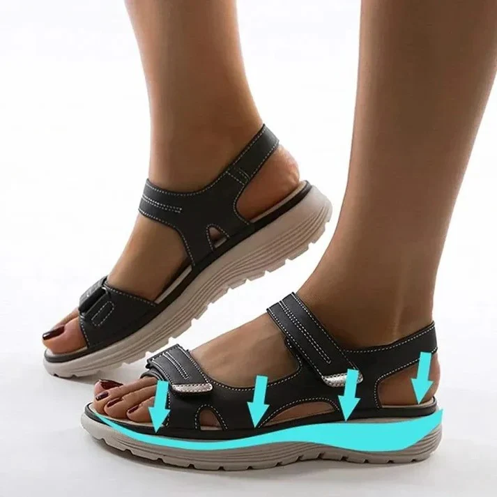 Women's Adjustable Strap Sport Sandals with Wedge Cushion Support - Image 6