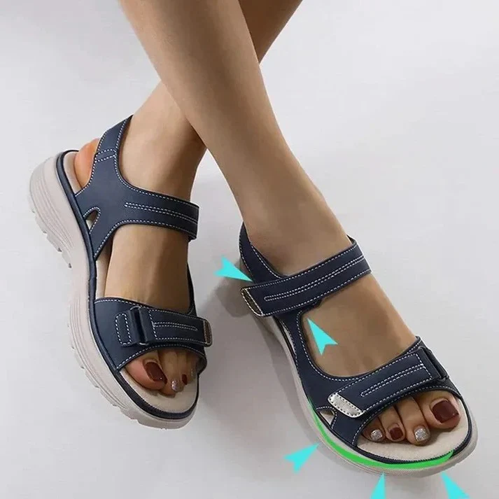 Women's Adjustable Strap Sport Sandals with Wedge Cushion Support - Image 9