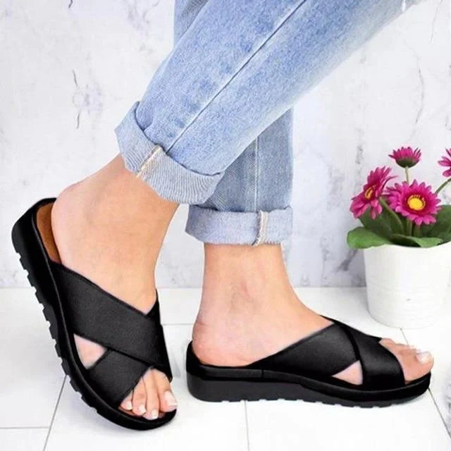 Women's Ankle Strap Platform Sandals with Open Toe and Stacked Wedge - Image 4