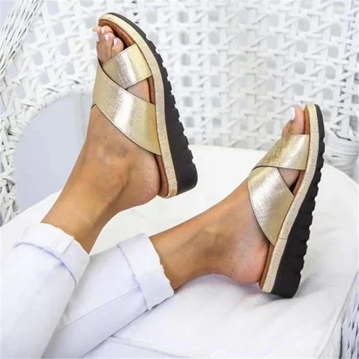 Women's Ankle Strap Platform Sandals with Open Toe and Stacked Wedge - Image 5