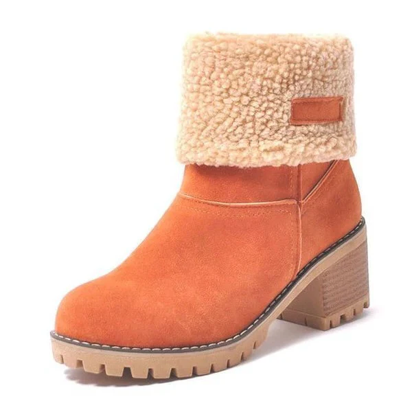 Women's Block Heel Snow Boots, Warm and Stylish Boots - Image 5