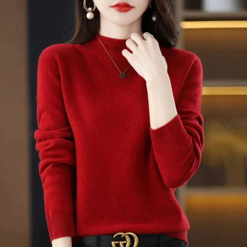 Women's Cashmere Knit Pullover Sweater for Cold Weather - Image 10