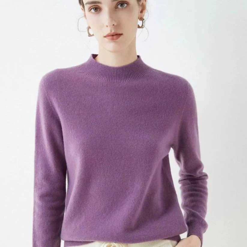 Women's Cashmere Knit Pullover Sweater for Cold Weather - Image 17