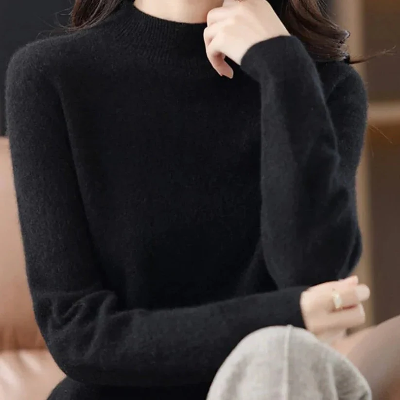 Women's Cashmere Knit Pullover Sweater for Cold Weather - Image 3