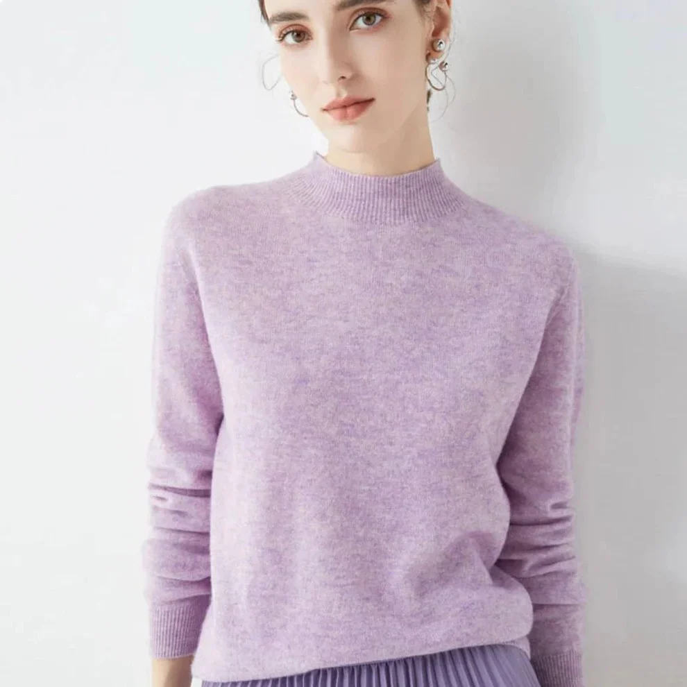 Women's Cashmere Knit Pullover Sweater for Cold Weather - Image 8