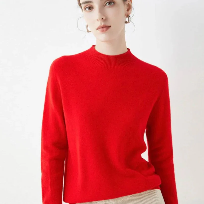 Women's Cashmere Knit Pullover Sweater for Cold Weather - Image 9