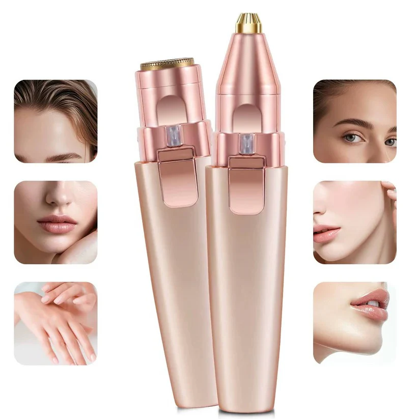 Women's LED Facial Hair Epilator with Eyebrow Shaver for Painless Hair Removal - Image 2