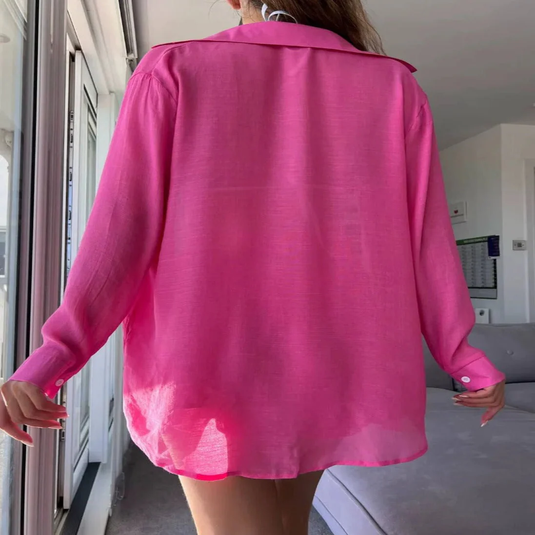 Women's Sheer Button-Front Cover-Up Shirt and Shorts Set - Image 10
