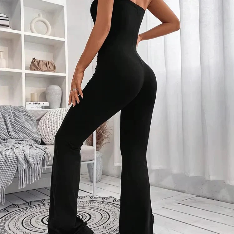 Casual Summer Jumpsuit-Style Pants for Women with Adjustable Waist, Slim Fit - Image 3