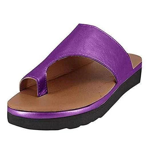 Women's Thick Sole Platform Sandals with Toe Ring Strap and Suede Upper Finish - Image 8
