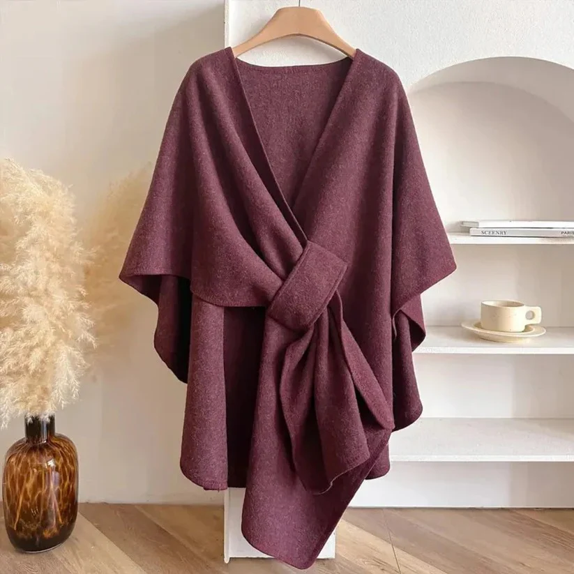 Women's Microfiber Poncho Coat with Adjustable Front Closure - Image 2