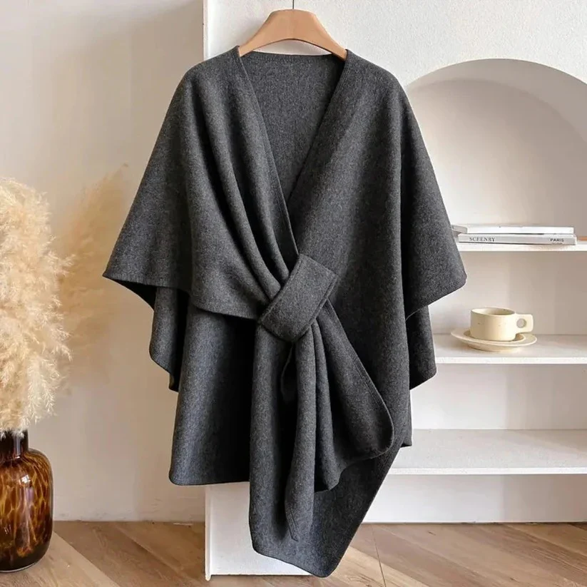 Women's Microfiber Poncho Coat with Adjustable Front Closure - Image 6
