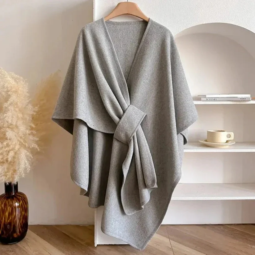Women's Microfiber Poncho Coat with Adjustable Front Closure - Image 8