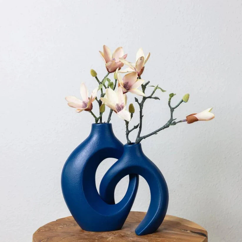 Woven Ceramic Vase for Fresh and Dried Floral Arrangements - Image 3