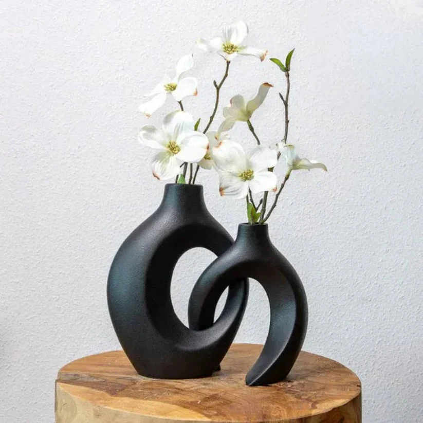 Woven Ceramic Vase for Fresh and Dried Floral Arrangements - Image 8