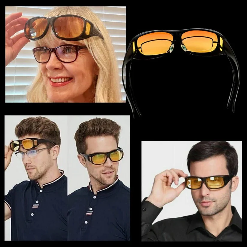 Wraparound Anti Glare Night Driving Eyewear with Polarized Yellow Tinted Lens - Image 3
